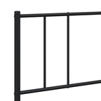 Metal Bed Frame without Mattress with Headboard Black 180x200cm