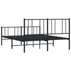 Metal Bed Frame without Mattress with Footboard Black 120x190cm