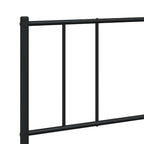 Metal Bed Frame without Mattress with Footboard Black 193x203cm