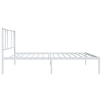Metal Bed Frame without Mattress with Headboard White 107x203cm