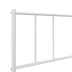 Metal Bed Frame without Mattress with Headboard White 107x203cm
