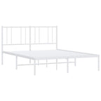 Metal Bed Frame without Mattress with Headboard White 120x200cm