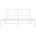 Metal Bed Frame without Mattress with Headboard White 120x200cm