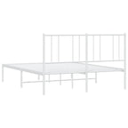 Metal Bed Frame without Mattress with Headboard White 120x200cm