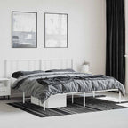Metal Bed Frame without Mattress with Headboard White 180x200cm