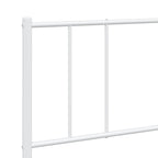 Metal Bed Frame without Mattress with Headboard White 180x200cm