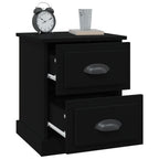Bedside Cabinets 2 pcs Black 39x39x47.5 cm Engineered Wood