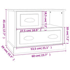 Bedside Cabinet Smoked Oak 60x39x45 cm