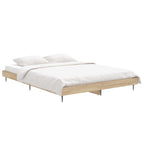 Bed Frame without Mattress Sonoma Oak 135x190 cm Double Engineered Wood