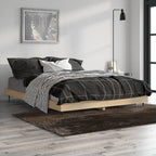 Bed Frame without Mattress Sonoma Oak 135x190 cm Double Engineered Wood