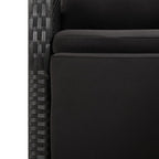 9 Piece Garden Dining Set Black Poly Rattan&Solid Wood Acacia