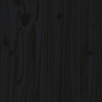 Middle Sofa with Cushions Black Solid Wood Pine