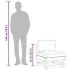 Middle Sofa with Cushions Black Solid Wood Pine