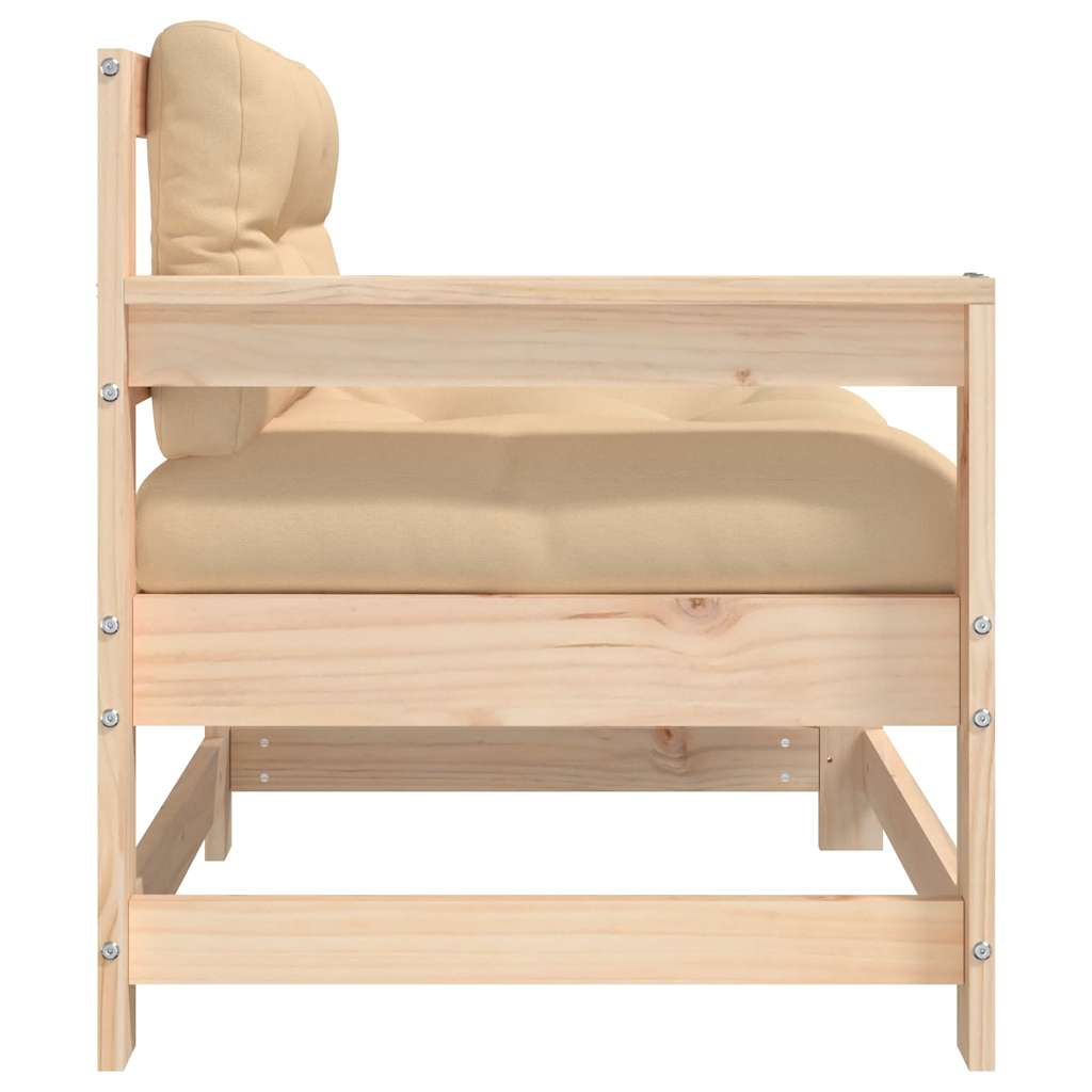 Garden Chairs with Cushions 2 pcs Solid Wood Pine