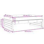 Garden Footstool Grey 120x80 cm Solid Wood Pine