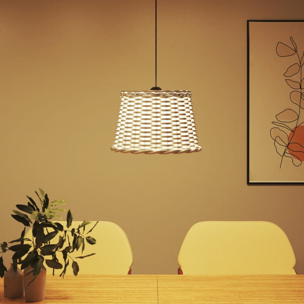 Ceiling Lamp Shade White Ø40x26 cm Wicker