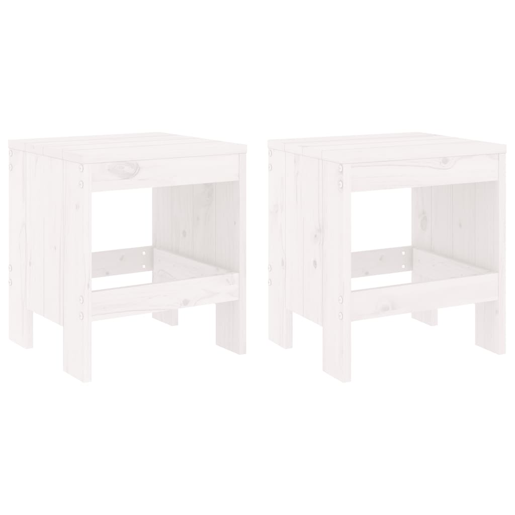 3 Piece Garden Bistro Set White Solid Wood Pine