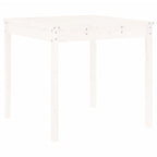 5 Piece Garden Dining Set White Solid Wood Pine