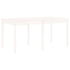 13 Piece Garden Dining Set White Solid Wood Pine