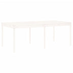 17 Piece Garden Dining Set White Solid Wood Pine
