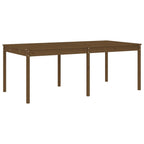 17 Piece Garden Dining Set Honey Brown Solid Wood Pine