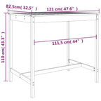 5 Piece Garden Bar Set White Solid Wood Pine