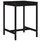 3 Piece Garden Bar Set Black Solid Wood Pine