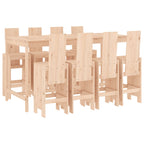 9 Piece Garden Bar Set Solid Wood Pine