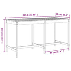 9 Piece Garden Bar Set Grey Solid Wood Pine