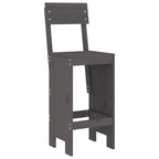 5 Piece Garden Bar Set Grey Solid Wood Pine