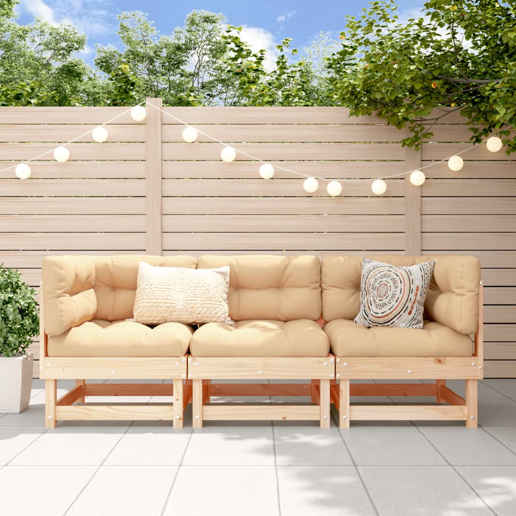 3 Piece Garden Lounge Set Solid Wood Pine