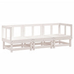 3 Piece Garden Lounge Set White Solid Wood Pine