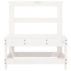 Garden Middle Sofa White Solid Wood Pine