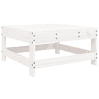 Garden Footstool White Solid Wood Pine