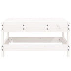 Garden Footstool White Solid Wood Pine