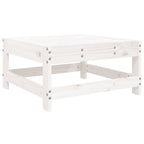 Garden Footstool White Solid Wood Pine