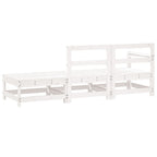 3 Piece Garden Lounge Set White Solid Wood Pine
