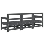 3 Piece Garden Lounge Set Grey Solid Wood Pine