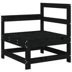 3 Piece Garden Lounge Set Black Solid Wood Pine