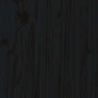 3 Piece Garden Lounge Set Black Solid Wood Pine