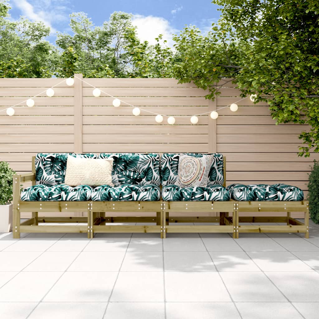 4 Piece Garden Lounge Set Impregnated Wood Pine