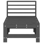 Garden Middle Sofa Grey Solid Wood Pine