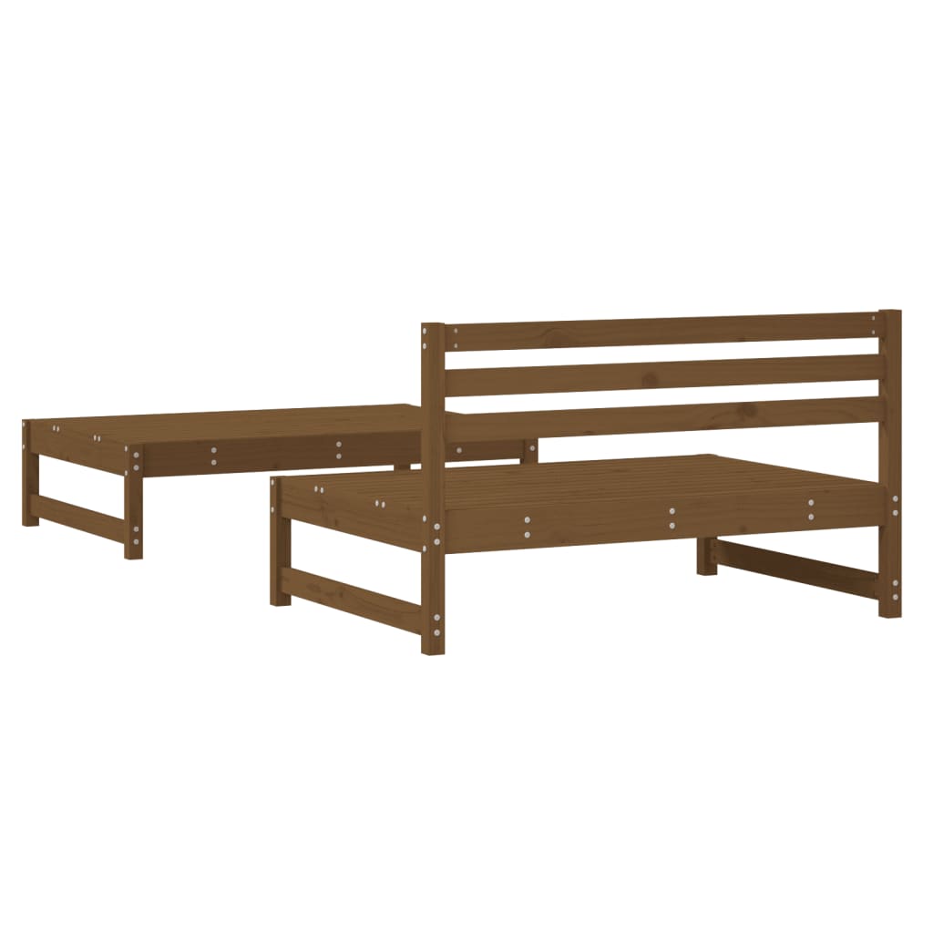 2 Piece Garden Lounge Set Honey Brown Solid Wood Pine