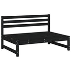 2 Piece Garden Lounge Set Black Solid Wood Pine