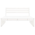 Garden Middle Sofa White 120x80 cm Solid Wood Pine