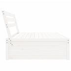 Garden Middle Sofa White 120x80 cm Solid Wood Pine