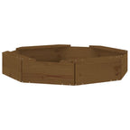 Sandbox with Seats Honey Brown Octagon Solid Wood Pine
