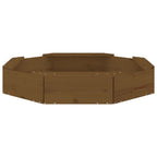 Sandbox with Seats Honey Brown Octagon Solid Wood Pine