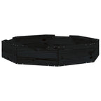 Sandbox with Seats Black Octagon Solid Wood Pine