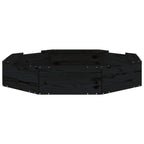 Sandbox with Seats Black Octagon Solid Wood Pine